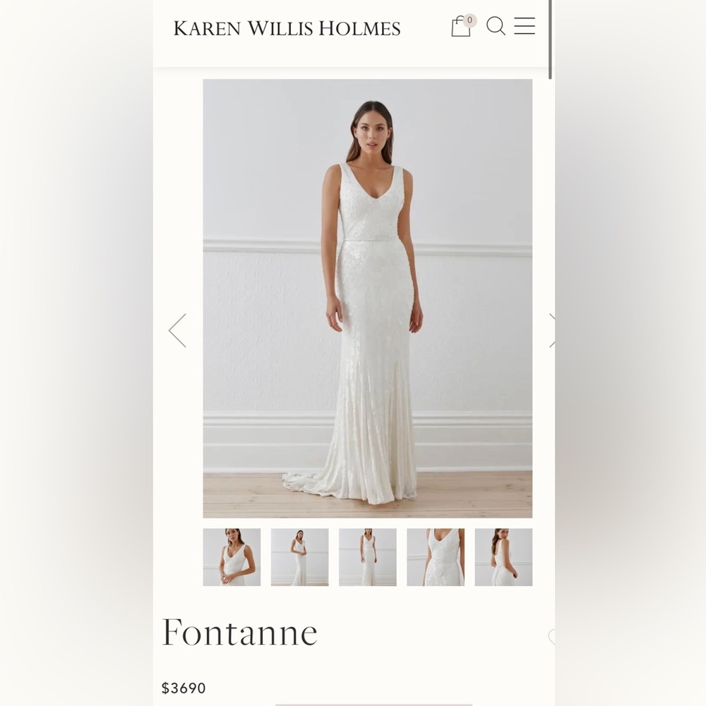 Karen Willis Holmes Fontanne wedding gown size AU 10 / US 6